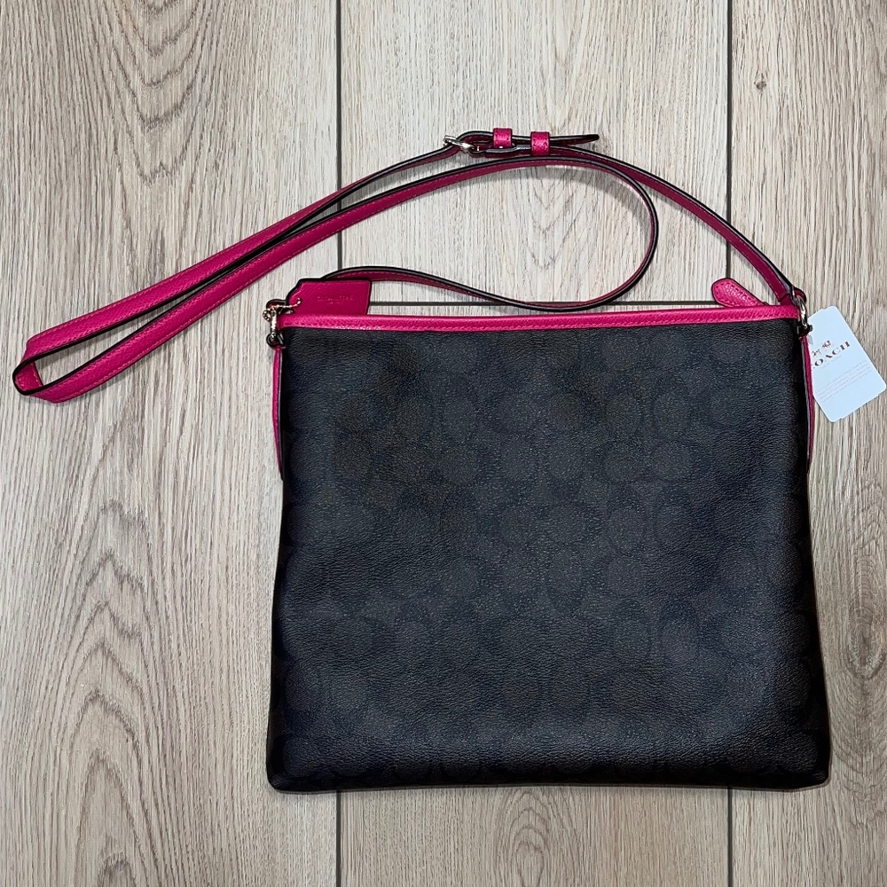 NWT - Authentic Coach Signature File Crossbody Bag - Picture 4 of 15